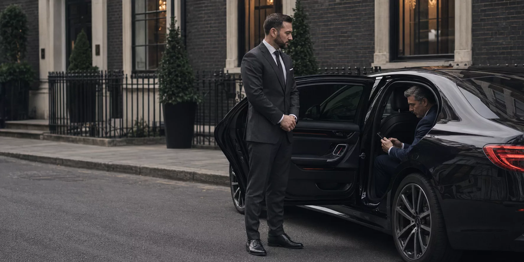 Professional chauffeur with a luxury vehicle available for hourly hire in London