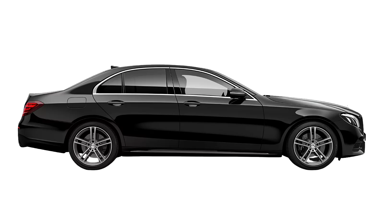 Black Mercedes-Benz E-Class chauffeur vehicle